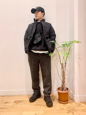 「Snow Peak（スノーピーク）の『別注』Snow Peak Apparel×DOORS　N/T Insulation Jacket（その他アウター）」を使った、Uさん（メンズ・168cm）の冬コーディネート