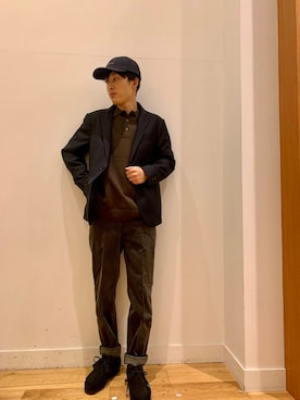 「アイテム（スーツジャケット）」を使った、Uさん（メンズ・168cm）の秋コーディネート