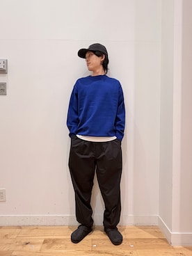 「EKAL（エカル）の『イージーケア/撥水/UVカット』『UR TECH MoLight』トラウザー（その他パンツ、ブラック系）」を使った、Uさん（メンズ・168cm）の秋コーディネート