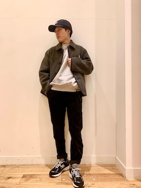 「アイテム（カバーオール）」を使った、Uさん（メンズ・168cm）の秋コーディネート