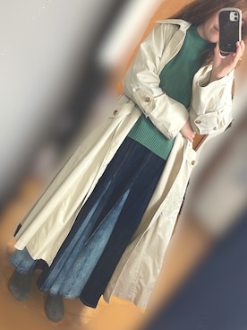 「LA BELLE ETUDE（ラベルエチュード）のアイテム（トレンチコート）」を使った、なつきゆかりさん（レディース・162cm）の春コーディネート