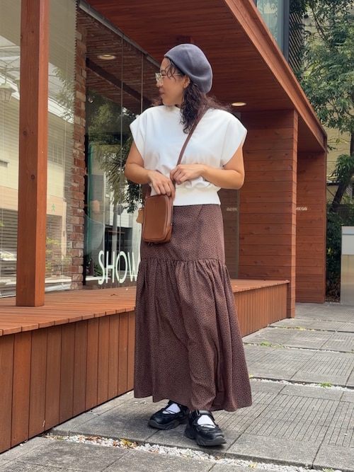 フレンチスリーブZIP付きトップス /前後２way