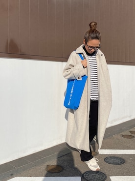 「CANAL JEAN（キャナルジーン）のアイテム（ステンカラーコート）」を使った、SAYO☻さん（レディース・157cm）の冬コーディネート