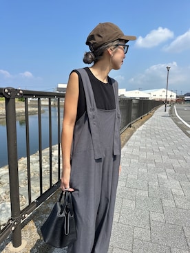 「アイテム（タンクトップ）」を使った、SAYO☻さん（レディース・157cm）の秋コーディネート