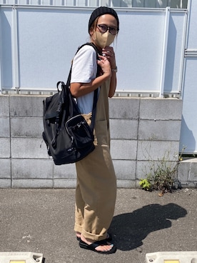 「アイテム（オールインワン・サロペット）」を使った、SAYO☻さん（レディース・157cm）の春コーディネート