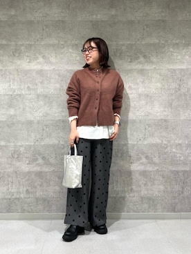 「ドットパンツ」｜iharaさん（レディース・158cm）の冬コーディネート