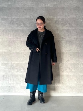 「ラメ」｜「アイテム（その他アウター）」を使った、iharaさん（レディース・158cm）の冬コーディネート