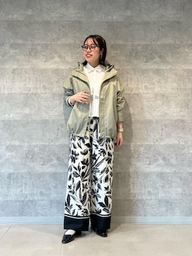 「シャツ 」｜「アイテム（ブルゾン）」を使った、iharaさん（レディース・158cm）の冬コーディネート