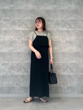 「ラメニット」｜「アイテム（ワンピース/ドレス）」を使った、iharaさん（レディース・158cm）の春コーディネート
