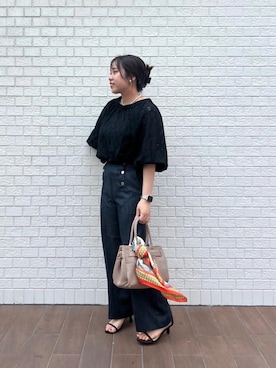 「アイテム（バンダナ/スカーフ）」を使った、iharaさん（レディース・158cm）の夏コーディネート