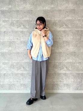 「アイテム（その他アウター）」を使った、iharaさん（レディース・158cm）の秋コーディネート