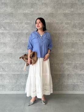 「le.coeur blanc（ルクールブラン）のアイテム」を使った、iharaさん（レディース・158cm）の春コーディネート