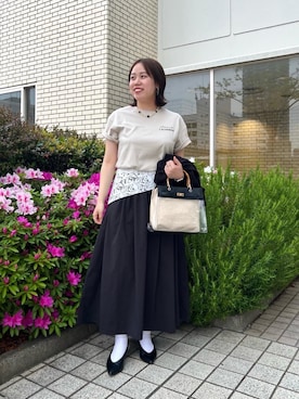 「le.coeur blanc（ルクールブラン）のアイテム」を使った、iharaさん（レディース・158cm）の春コーディネート