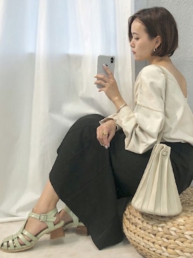 「minia（ミニア）のアイテム」を使った、mayuさん（レディース・160cm）の夏コーディネート