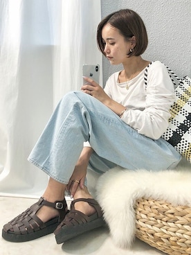 「minia（ミニア）のアイテム」を使った、mayuさん（レディース・160cm）の夏コーディネート