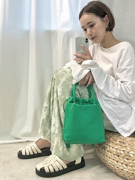 「minia（ミニア）のアイテム」を使った、mayuさん（レディース・160cm）の夏コーディネート