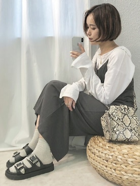 「minia（ミニア）のアイテム」を使った、mayuさん（レディース・160cm）の夏コーディネート