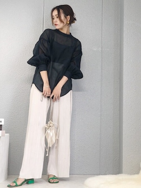 「minia（ミニア）のアイテム」を使った、mayuさん（レディース・160cm）の夏コーディネート