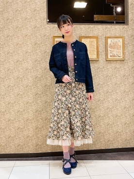 「axes femme（アクシーズファム）のアイテム（ノーカラージャケット）」を使った、axes femmeさん（レディース・167cm）の春コーディネート