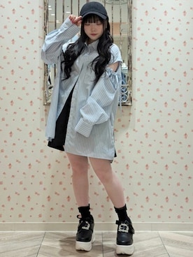 「axes femme POETIQUE（アクシーズファムポエティック）のアイテム（帽子）」を使った、axes femmeさん（レディース・148cm）の春コーディネート