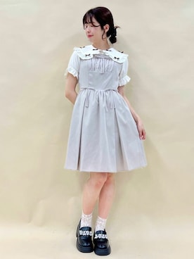 「axes femme POETIQUE（アクシーズファムポエティック）のアイテム（ローファー）」を使った、axes femmeさん（レディース・161cm）の夏コーディネート