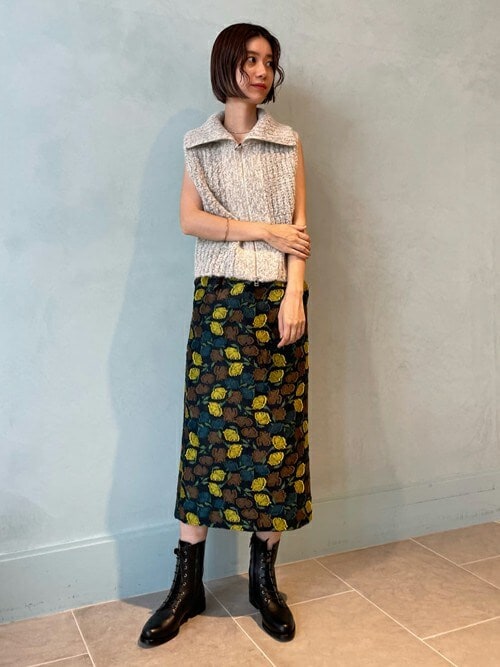 トゥモローランドコレクション♡カットフラワージャカード Iラインミディスカート Amazon.co.jp: [トゥモローランド コレクション] カットフラワー
