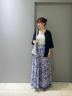 「アイテム（タンクトップ、シルバー系）」を使った、Mayuriiさん（レディース・157cm）の夏コーディネート