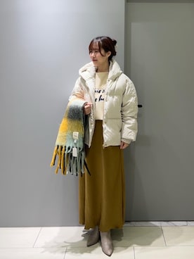 「寒い」｜「アイテム（ダウンジャケット/コート）」を使った、Mayuriiさん（レディース・157cm）の秋コーディネート