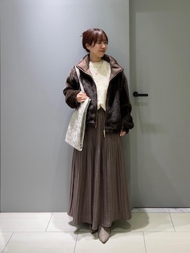 「寒い」｜「アイテム（ブルゾン）」を使った、Mayuriiさん（レディース・157cm）の冬コーディネート