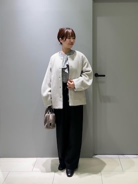 「アイテム（ノーカラーコート）」を使った、Mayuriiさん（レディース・157cm）の冬コーディネート