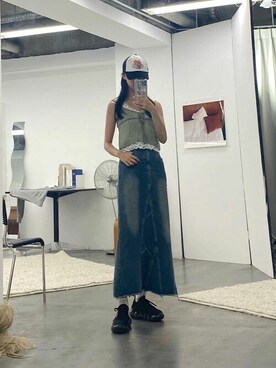 「キャップ女子」｜KONVINIさん（レディース・160cm）の春コーディネート