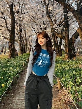 「韓国ファッション」｜KONVINIさん（レディース・160cm）の夏コーディネート