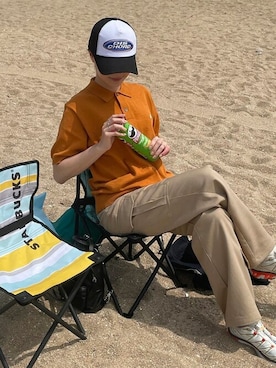 「キャップ女子」｜KONVINIさん（レディース・160cm）の夏コーディネート