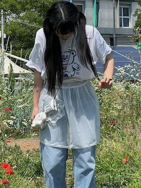 「BadBlue（バッドブルー）のアイテム」を使った、KONVINIさん（レディース・160cm）の夏コーディネート