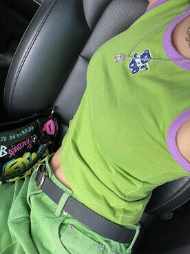 「BadBlue（バッドブルー）のアイテム」を使った、KONVINIさん（レディース・160cm）の夏コーディネート