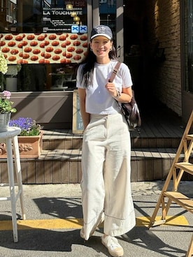 「キャップ女子」｜KONVINIさん（レディース・160cm）の夏コーディネート