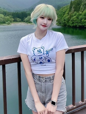 「BadBlue（バッドブルー）のアイテム」を使った、KONVINIさん（レディース・160cm）の夏コーディネート