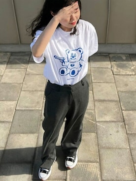 「BadBlue（バッドブルー）のアイテム」を使った、KONVINIさん（レディース・160cm）の夏コーディネート