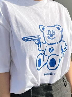 「BadBlue（バッドブルー）のアイテム」を使った、KONVINIさん（レディース・160cm）の夏コーディネート