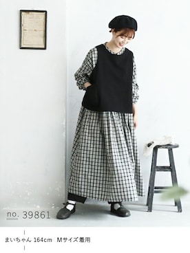 「ベスト×ワンピース」｜soulberryさん（レディース・164cm）の秋コーディネート