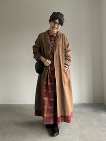 Soulberry 地図より本と旅に出る。ゆったり想いを巡らすコート　4L soulberry（ソウルベリー） ステンカラーコート コート ゆったり想いを