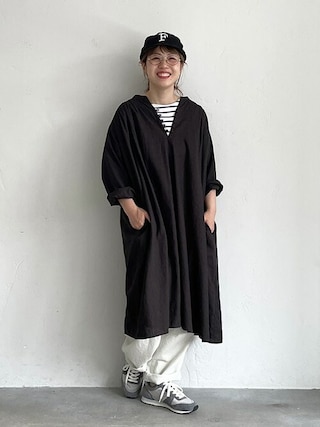 soulberry ソウルベリー コットンリネンのフードワンピース M 完売品 soulberry ソウルベリー コットンリネンのフード