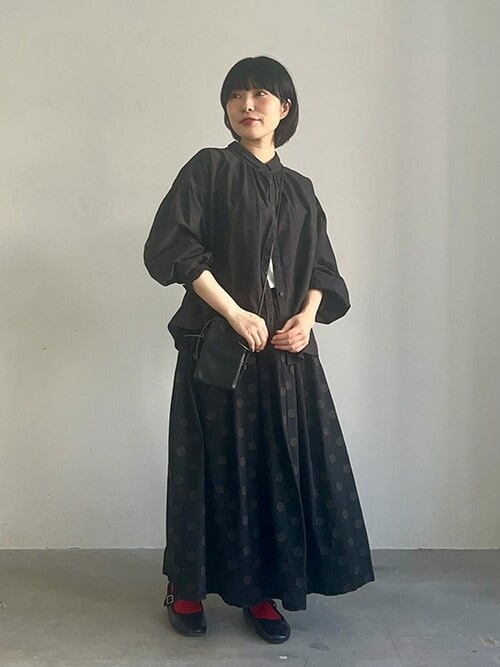 ほんのりドットな、長袖ふんわりブラウス（シャツ/ブラウス