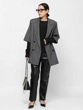 「AP STUDIO（エーピーストゥディオ）のアイテム（その他アウター）」を使った、YUIさん（レディース・162cm）の秋コーディネート
