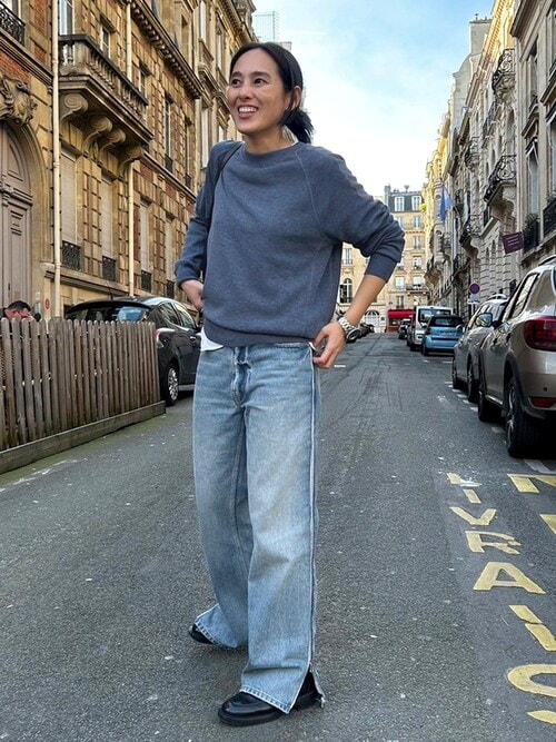 AP STUDIO New sweat like knitブラックニットセーター Newスウェット