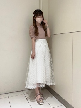 「アイテム（サンダル、ピンク系）」を使った、ayanoさん（レディース・163cm）の夏コーディネート