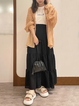 「Green　Parks（グリーンパークス）のアイテム」を使った、も えさん（レディース・155cm）の夏コーディネート