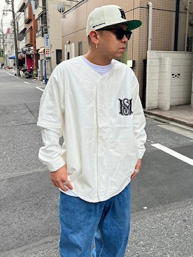 「MFC STORE（エムエフシーストア）のアイテム（帽子）」を使った、MFC STORE 中目黒さん（メンズ・165cm）の春コーディネート