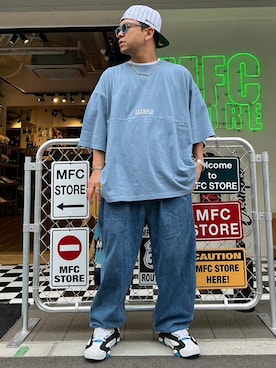 「EXAMPLE（エグザンプル）のアイテム」を使った、MFC STORE 中目黒さん（メンズ・165cm）の夏コーディネート