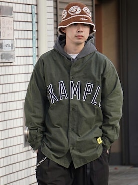 「EXAMPLE（エグザンプル）のアイテム」を使った、MFC STORE 中目黒さん（メンズ・170cm）の冬コーディネート